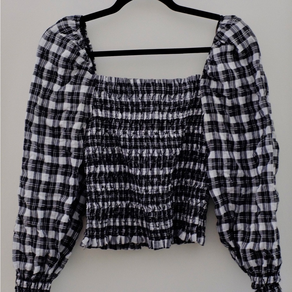 Black and white gingham top